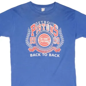 VINTAGE NBA DETROIT PISTONS WORLD CHAMPIONS TEE SHIRT 1990 LARGE MADE USA