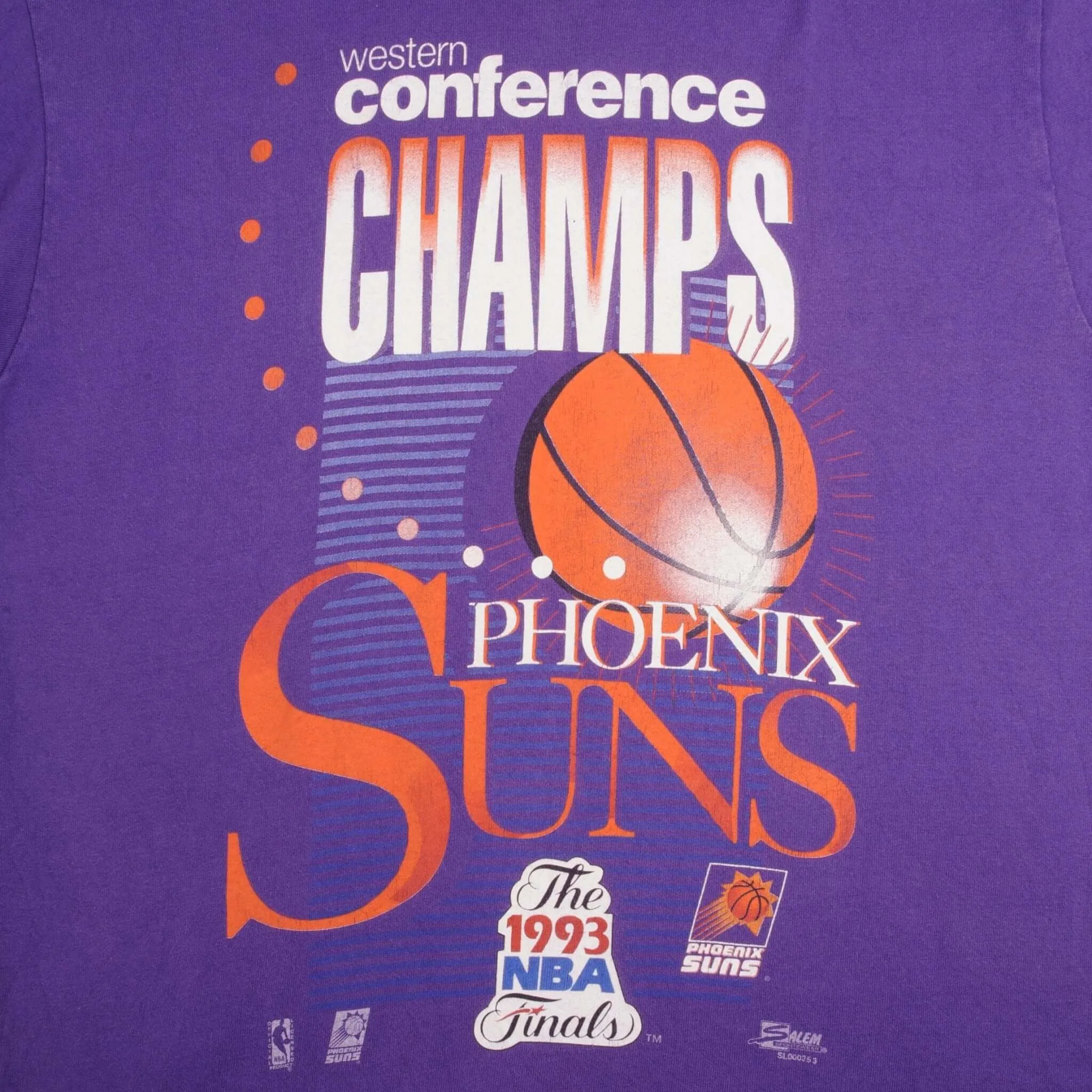 VINTAGE NBA FINALS PHOENIX SUNS 1993 TEE SHIRT SIZE MEDIUM MADE IN USA