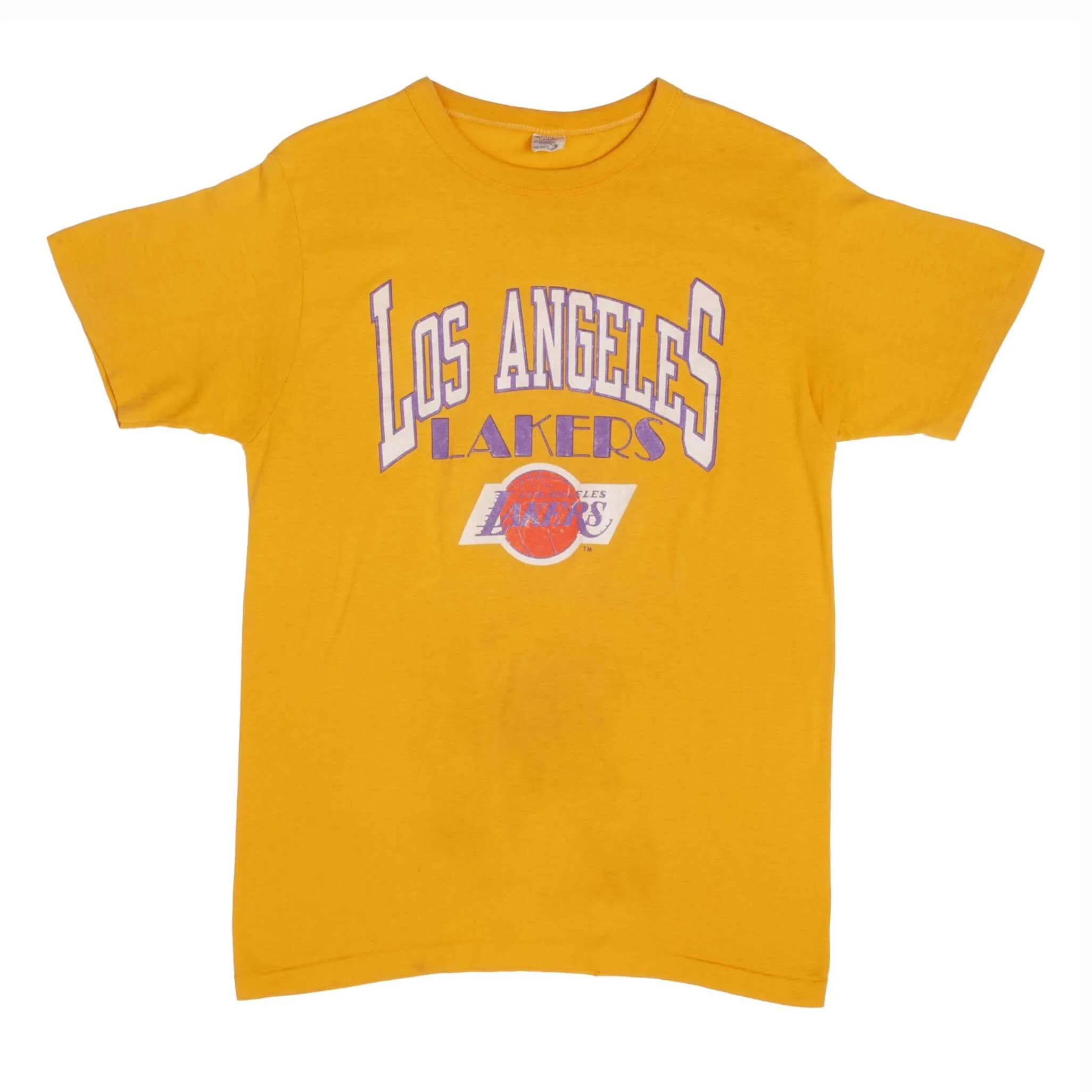 VINTAGE NBA LOS ANGELES LAKERS CHAMPION TEE SHIRT 1980S MEDIUM MADE IN USA
