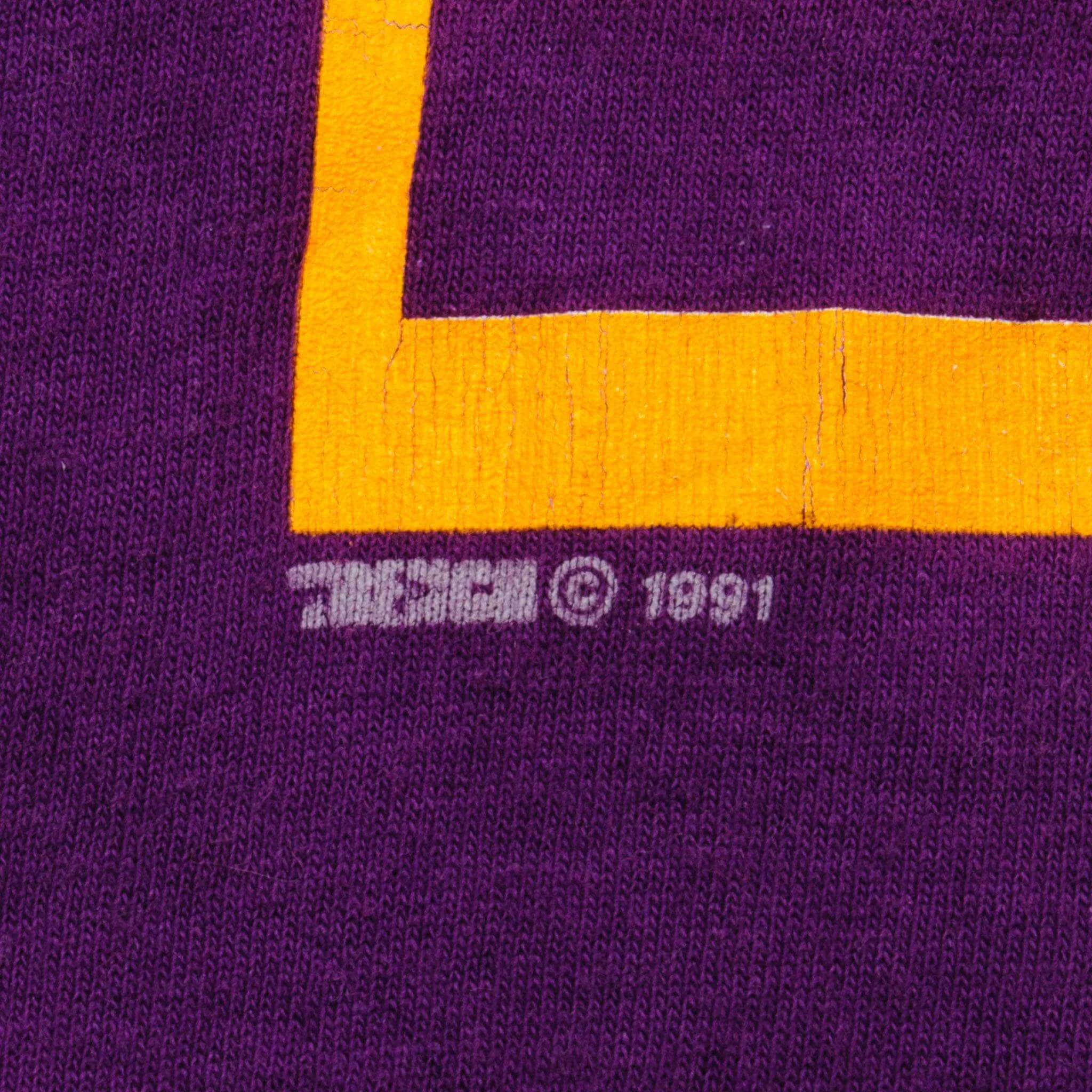 VINTAGE NBA LOS ANGELES LAKERS WESTERN CONF CHAMPIONS 1991 TEE SHIRT XL MADE USA