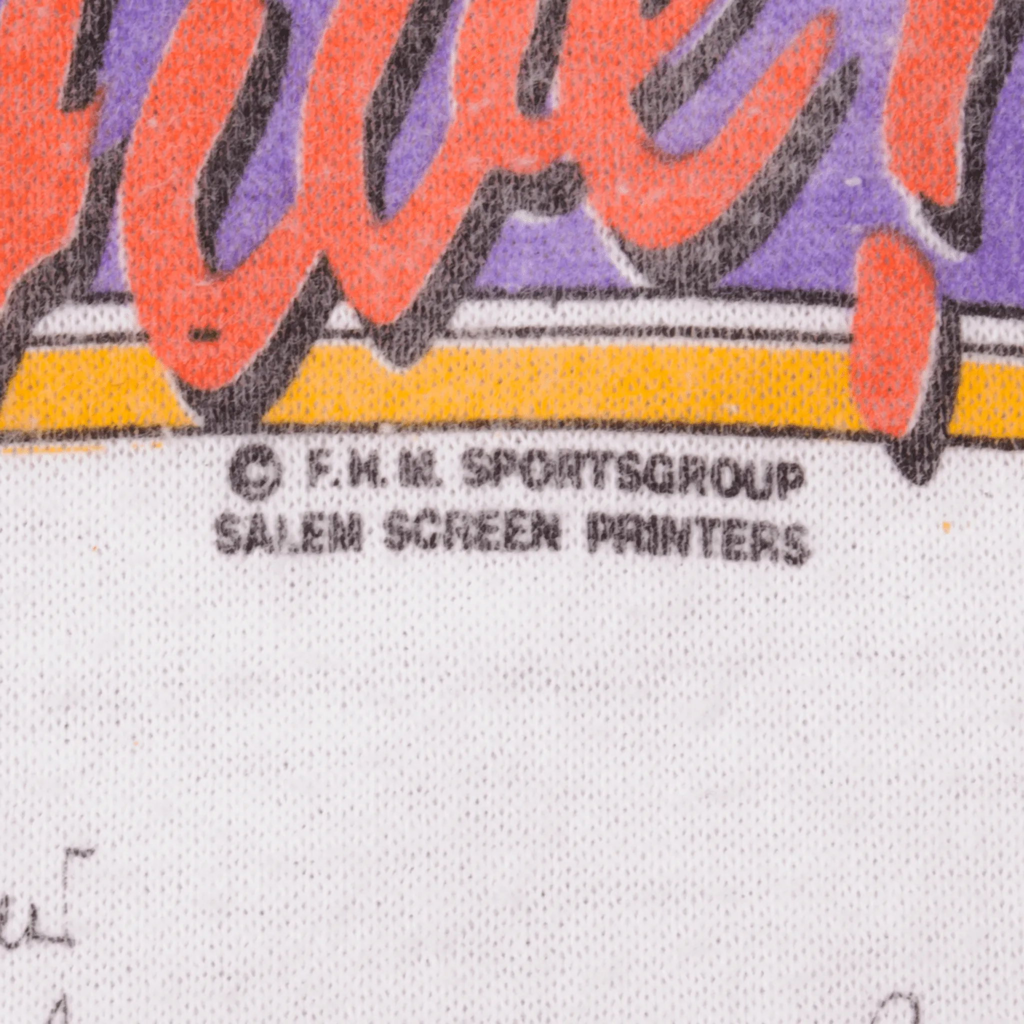 VINTAGE NBA LOS ANGELES LAKERS WORLD CHAMPS 1987 TEE SHIRT MEDIUM MADE USA