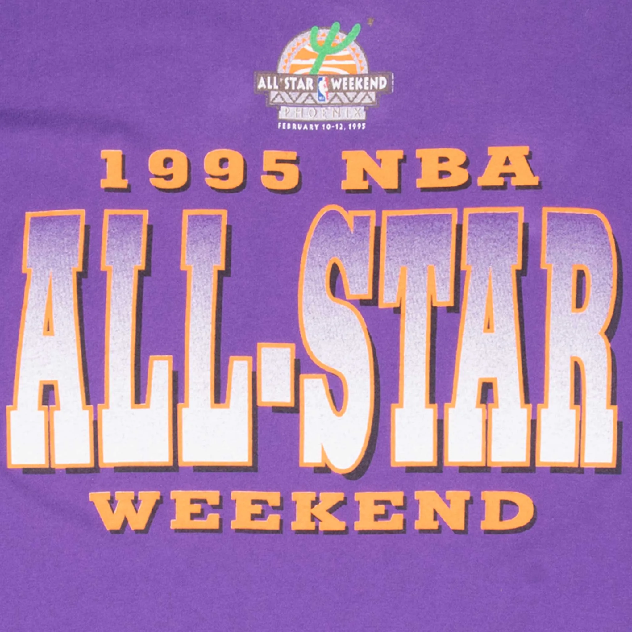 VINTAGE NBA PHOENIX SUNS ALL STAR WEEKEND 1995 PURPLE TEE SHIRT LARGE MADE USA