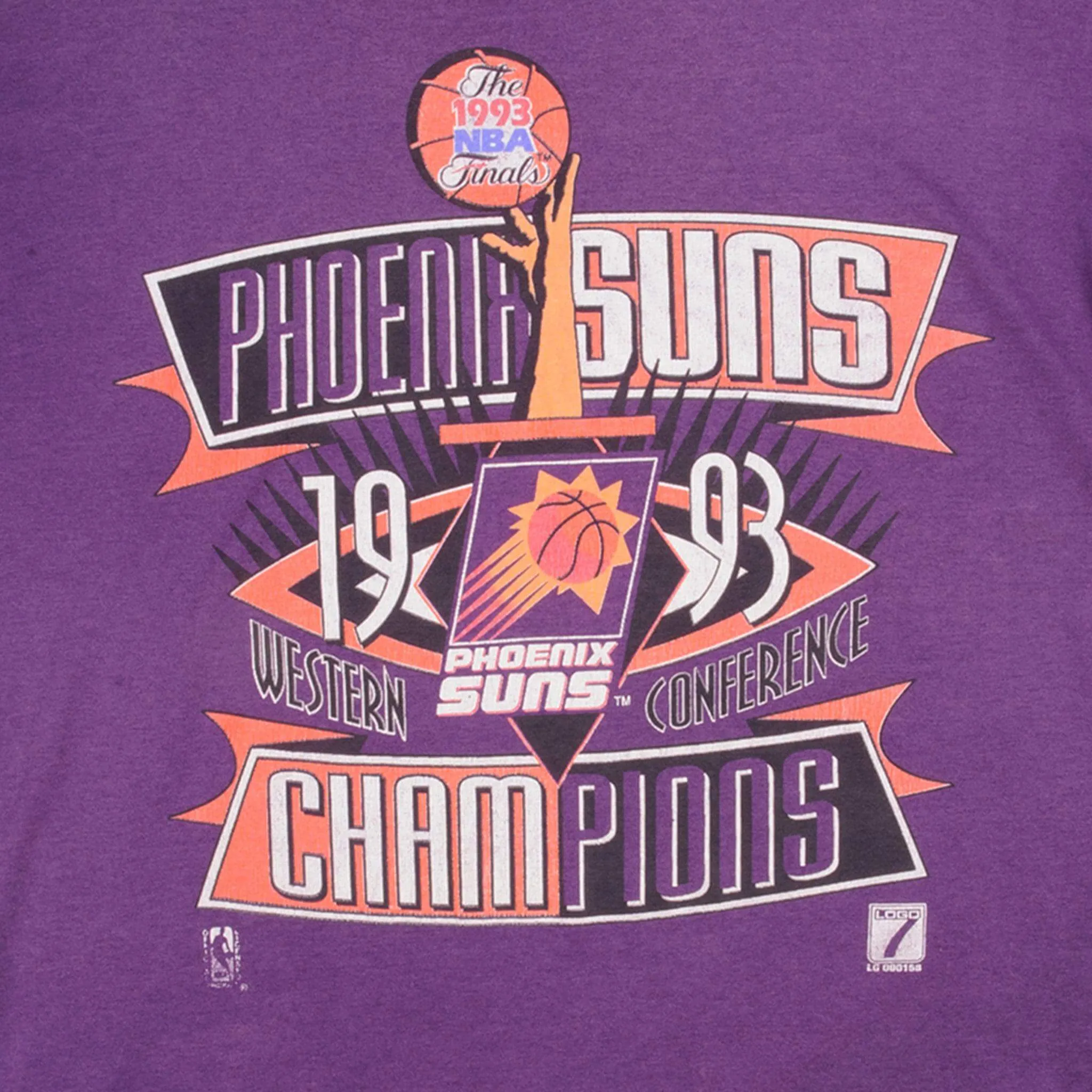 VINTAGE NBA PHOENIX SUNS CHAMPIONS 1993 TEE SHIRT SIZE XL MADE IN USA