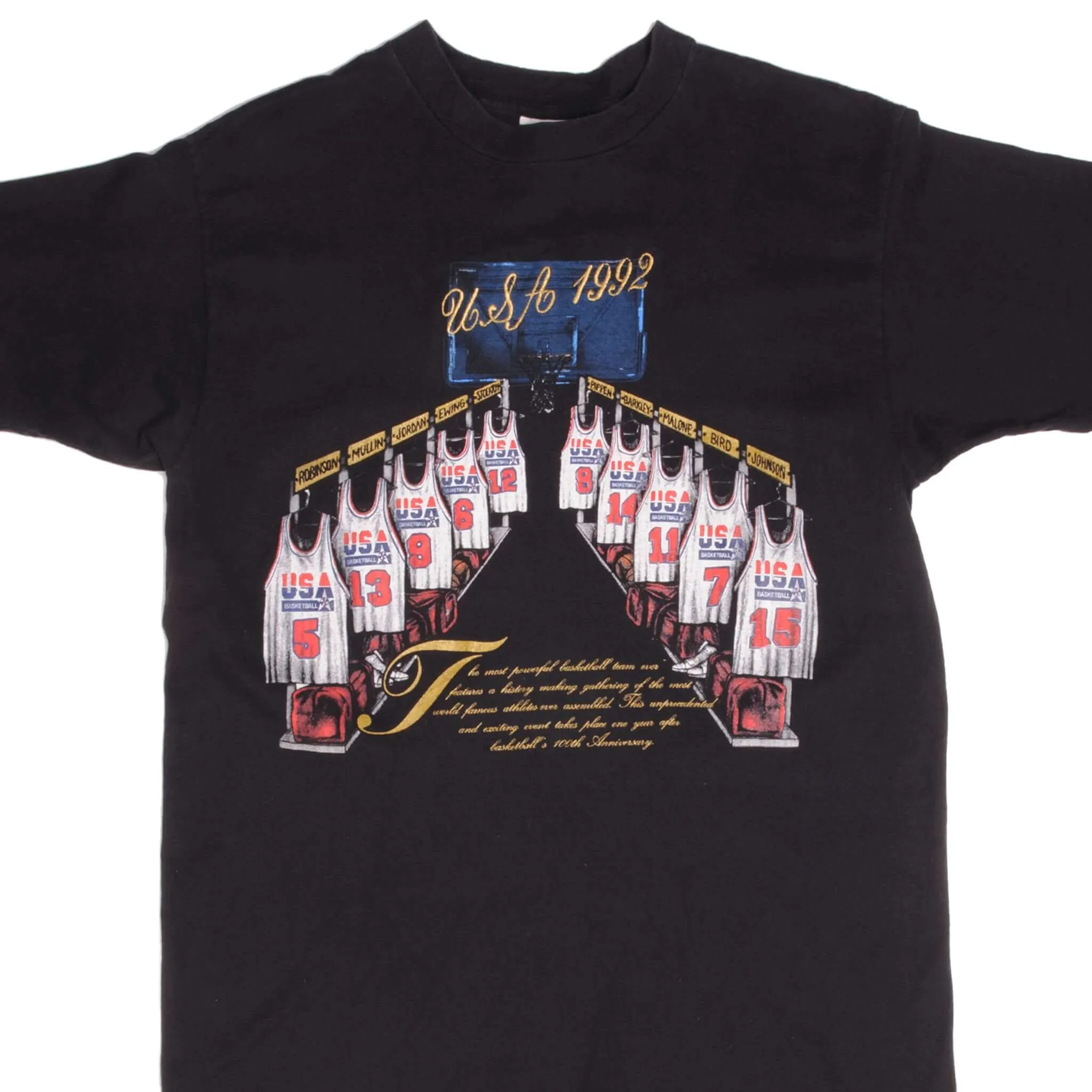 VINTAGE NBA USA DREAM TEAM TEE SHIRT 1992 LARGE MADE USA