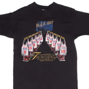 VINTAGE NBA USA DREAM TEAM TEE SHIRT 1992 LARGE MADE USA