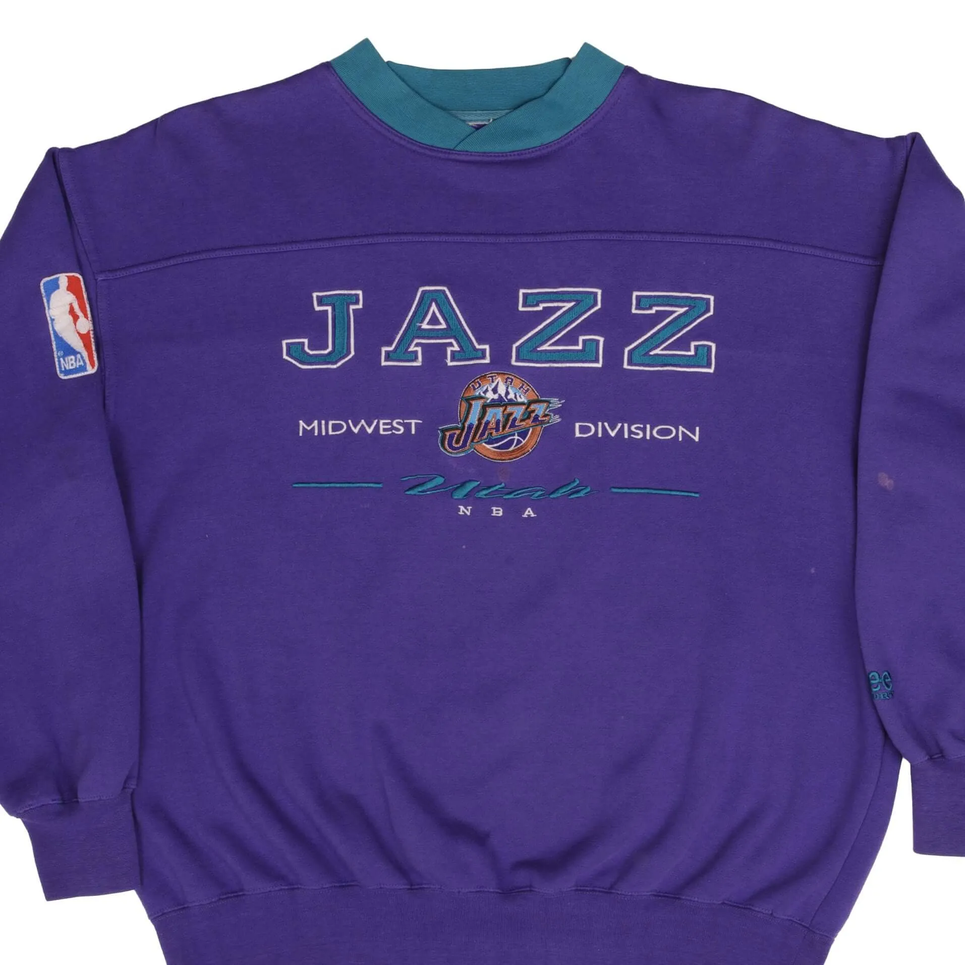 VINTAGE NBA UTAH JAZZ EMBROIDERED SWEATSHIRT 1990S SIZE XL