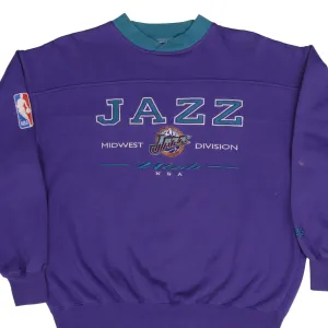 VINTAGE NBA UTAH JAZZ EMBROIDERED SWEATSHIRT 1990S SIZE XL