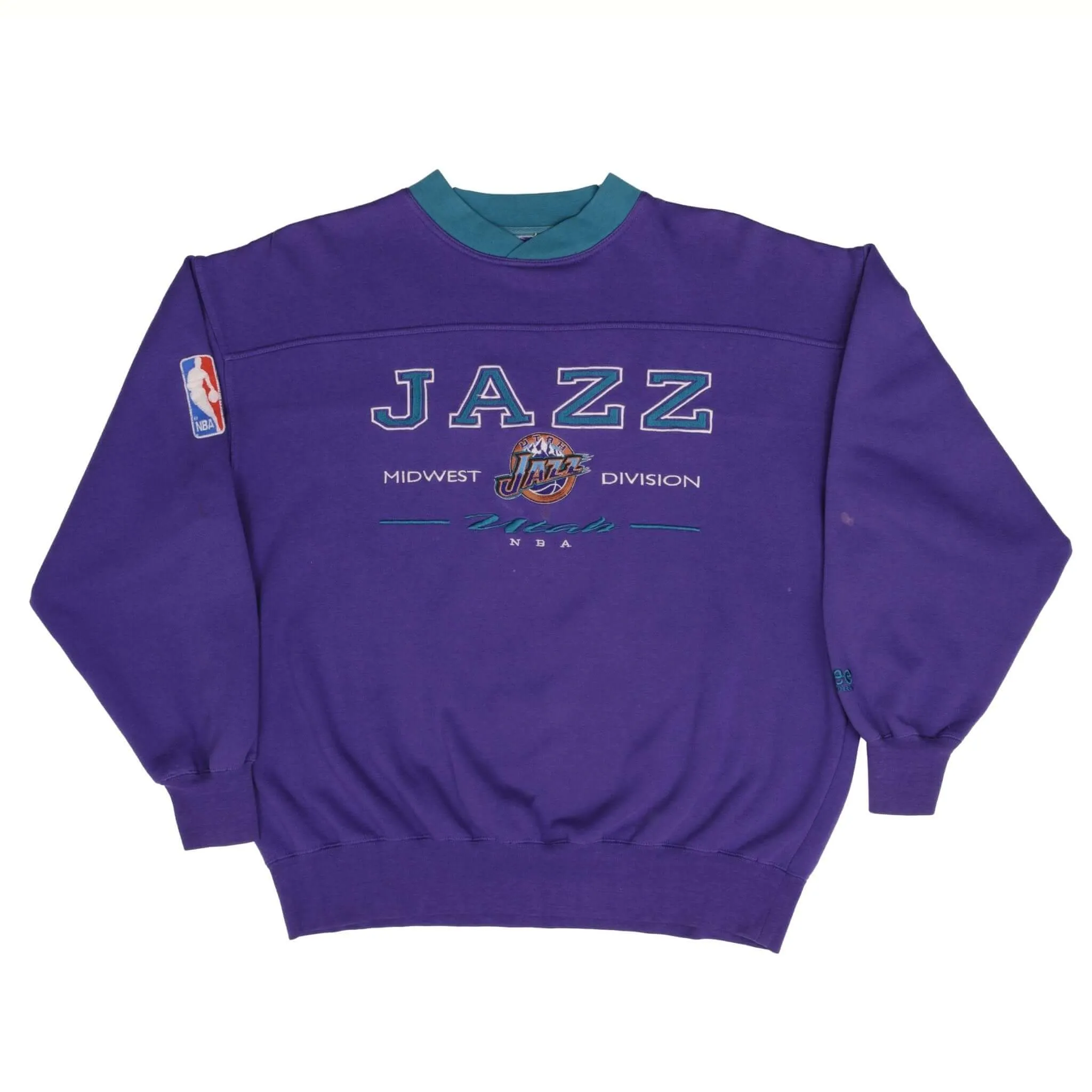 VINTAGE NBA UTAH JAZZ EMBROIDERED SWEATSHIRT 1990S SIZE XL