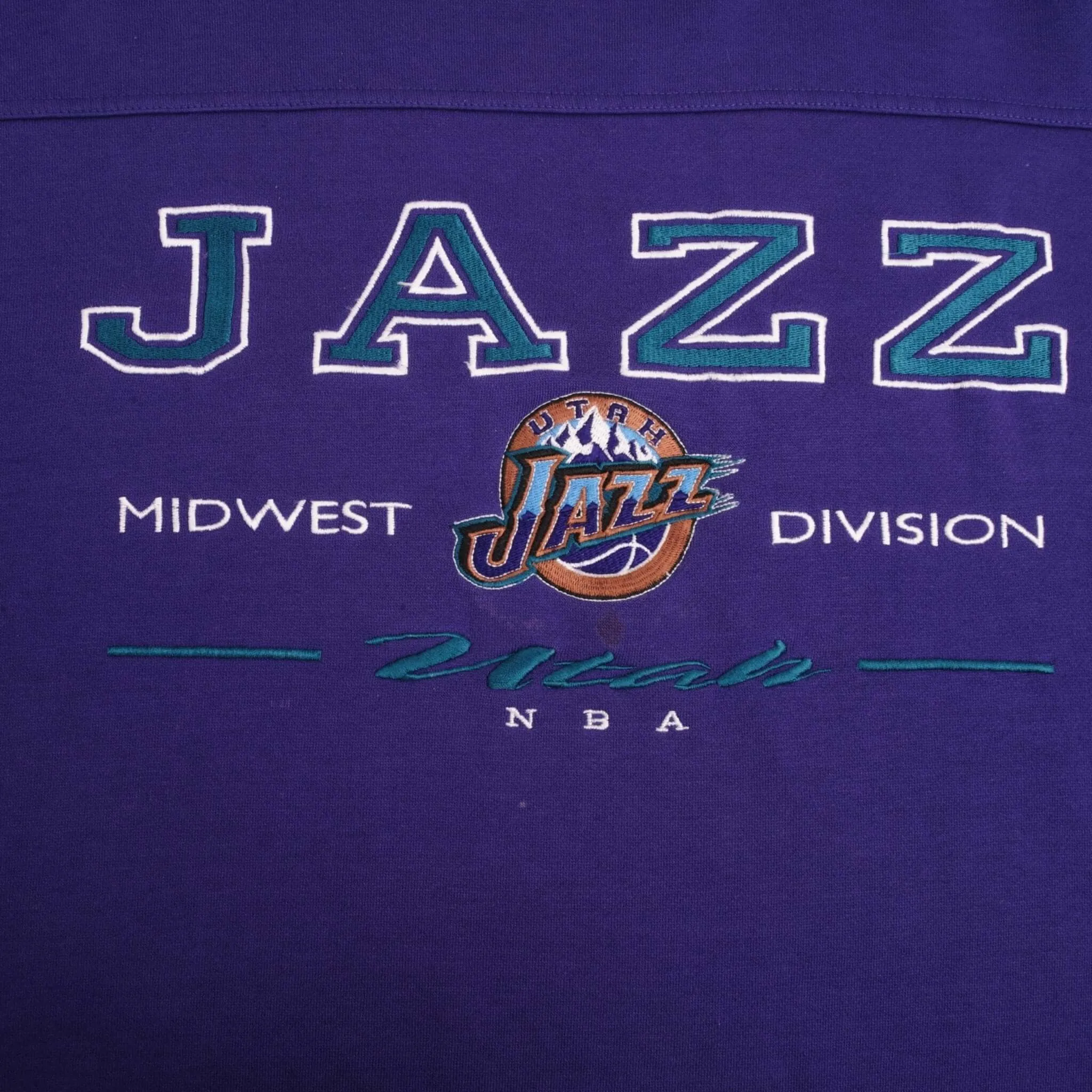VINTAGE NBA UTAH JAZZ EMBROIDERED SWEATSHIRT 1990S SIZE XL