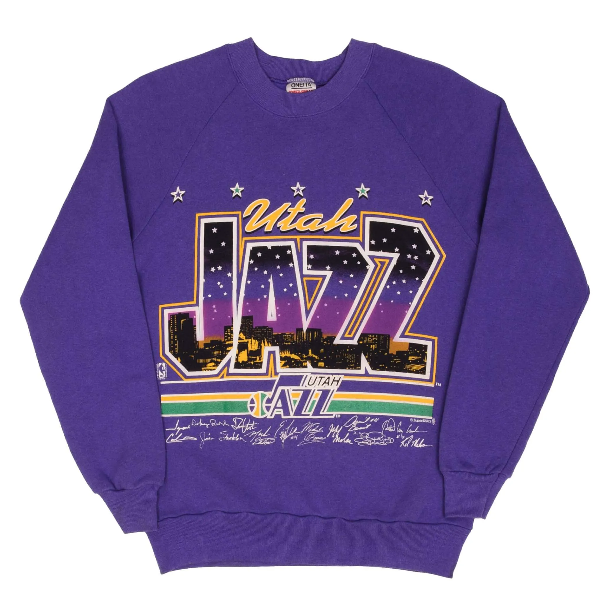 VINTAGE NBA UTAH JAZZ SWEATSHIRT 1990S SIZE MEDIUM MADE IN USA