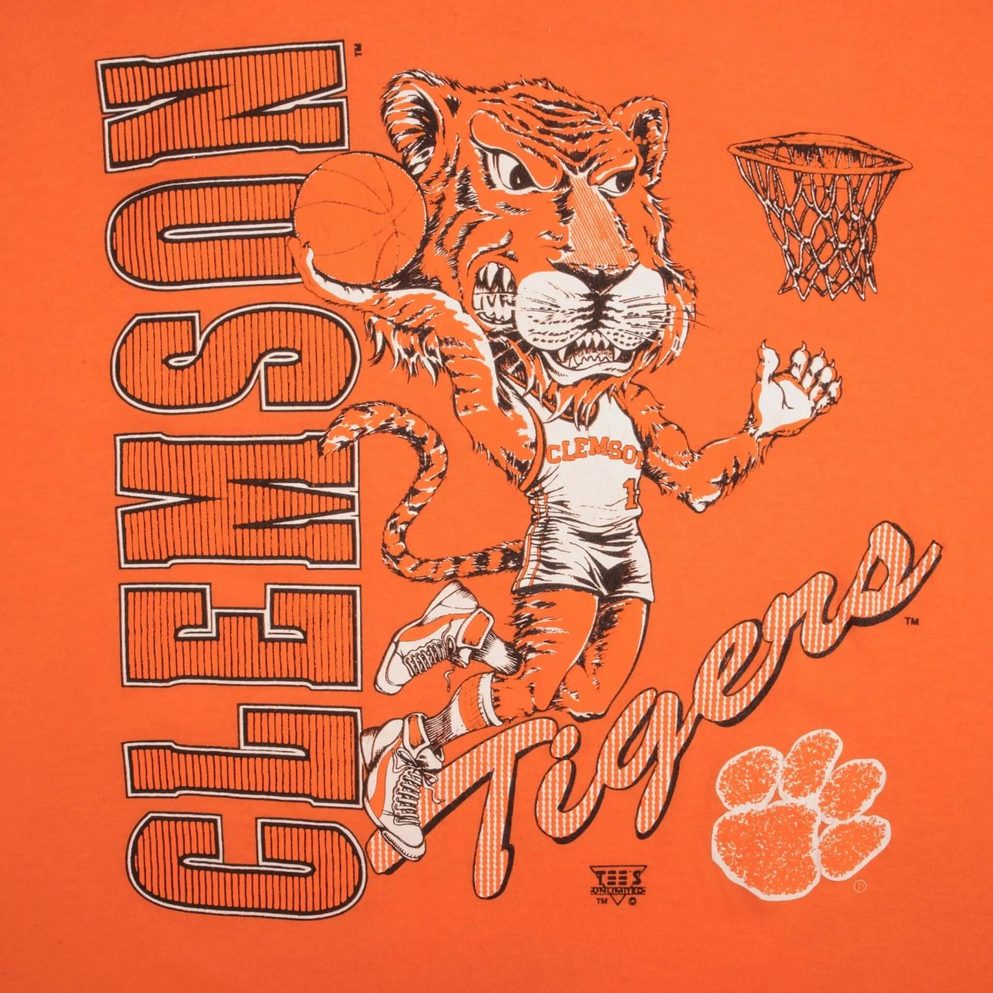 VINTAGE NCAA CLEMSON UNIVERSITY TIGERS 1990S TEE SHIRT SIZE XL MADE IN USA