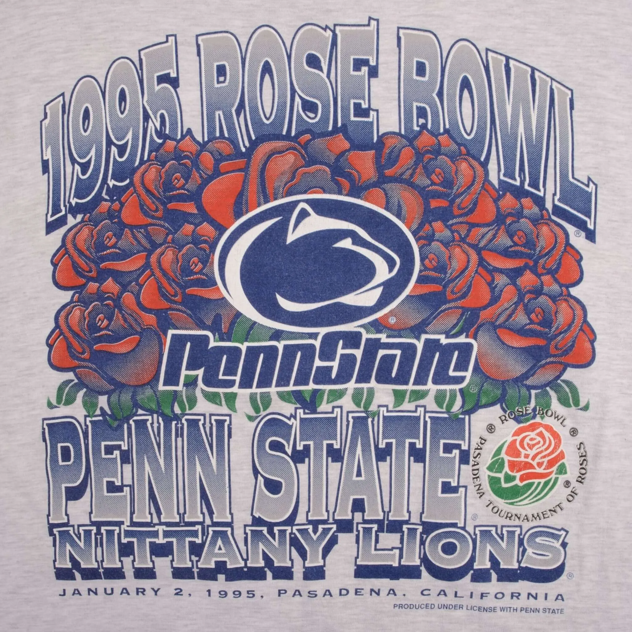 VINTAGE NCAA PENN STATE NITTANY LIONS ROSE BOWL 1995 TEE SHIRT XL MADE IN USA