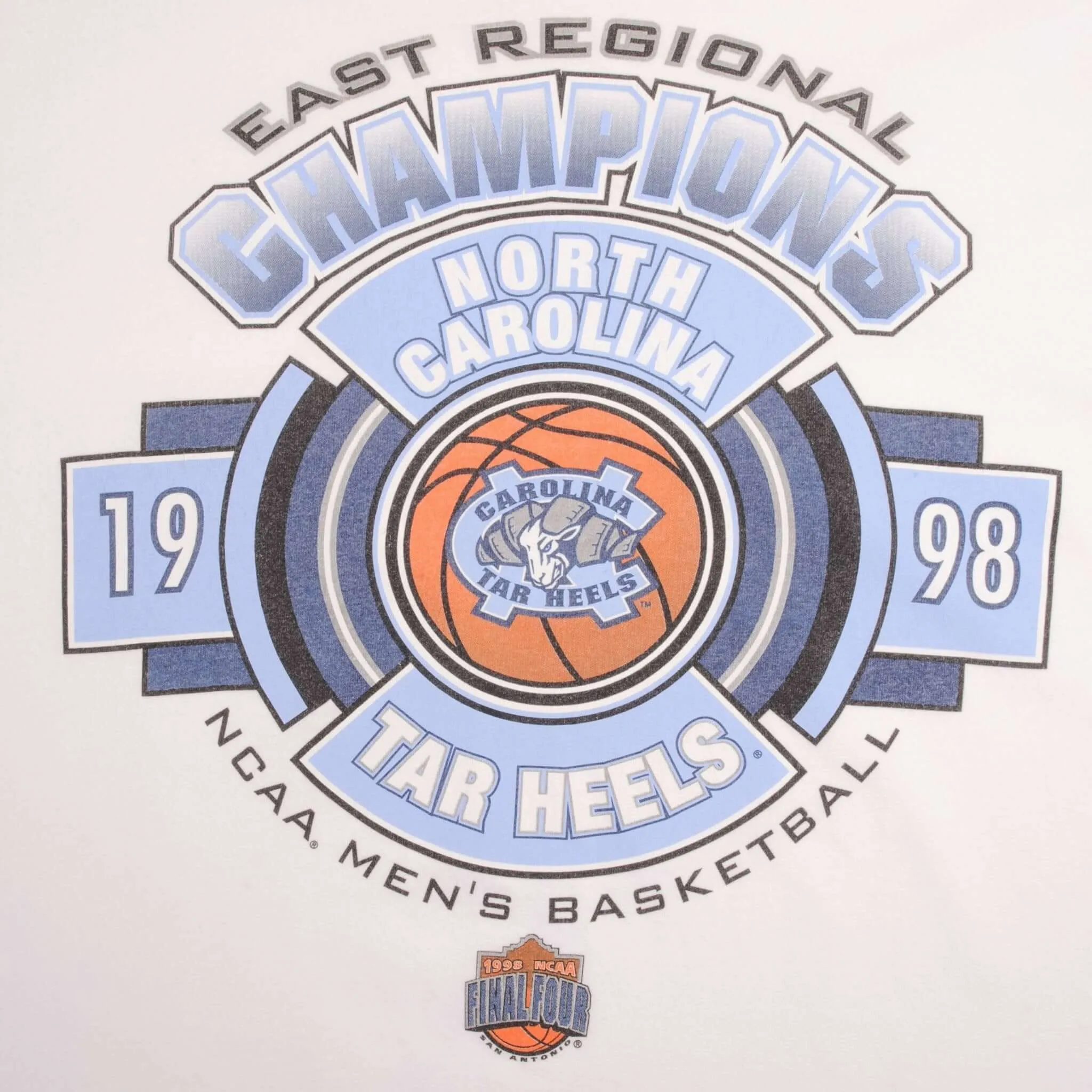 VINTAGE NCAA UNC NORTH CAROLINA TAR HEELS BASKETBALL CHAMPS 1998 TEE SHIRT LARGE