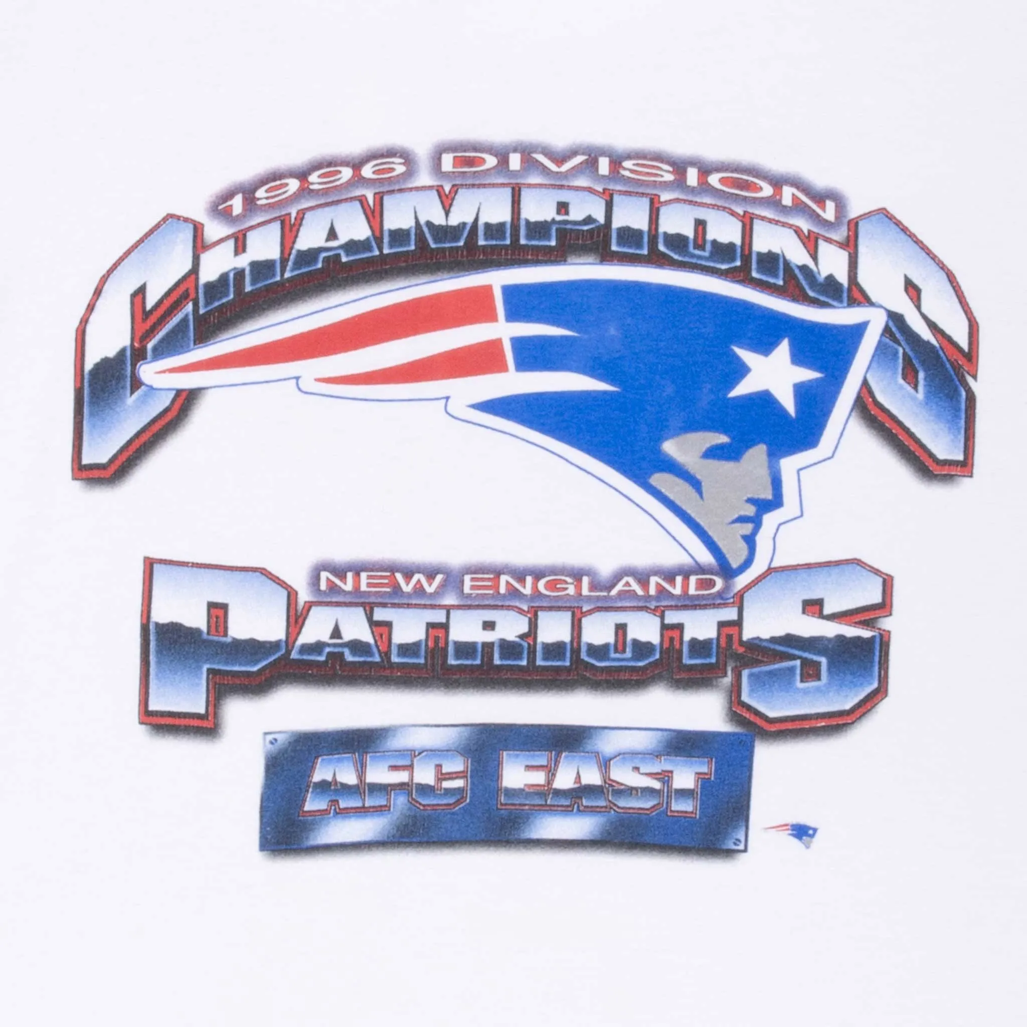 VINTAGE NFL NEW ENGLAND PATRIOTS AFC CHAMPIONS 1996 TEE SHIRT XL MADE IN USA