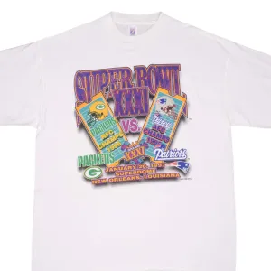VINTAGE NFL PATRIOTS VS PACKERS SUPER BOWL XXXI 1997 TEE SHIRT SIZE XL