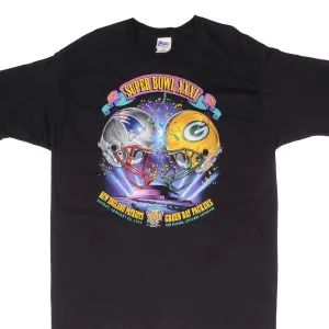 VINTAGE NFL PATRIOTS VS PACKERS SUPER BOWL XXXI 1997 TEE SHIRT XL MADE IN USA