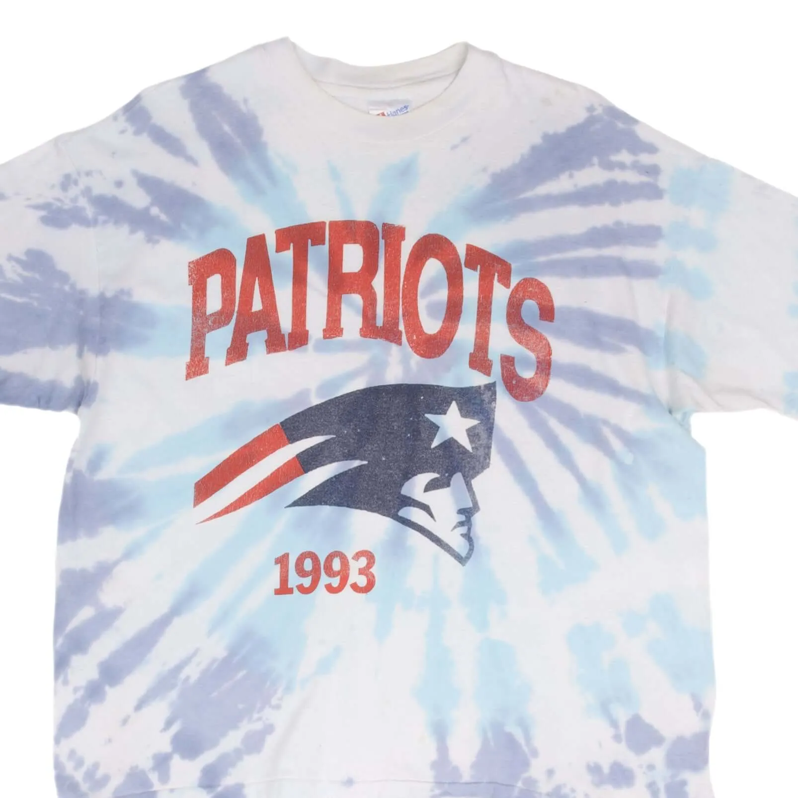 VINTAGE NFL TIE DYE NEW ENGLAND PATRIOTS TEE SHIRT 1993 SIZE XL MADE IN USA