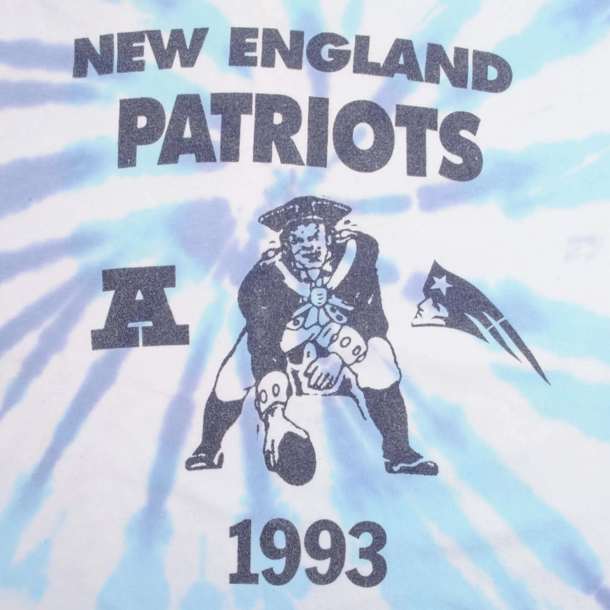 VINTAGE NFL TIE DYE NEW ENGLAND PATRIOTS TEE SHIRT 1993 SIZE XL MADE IN USA