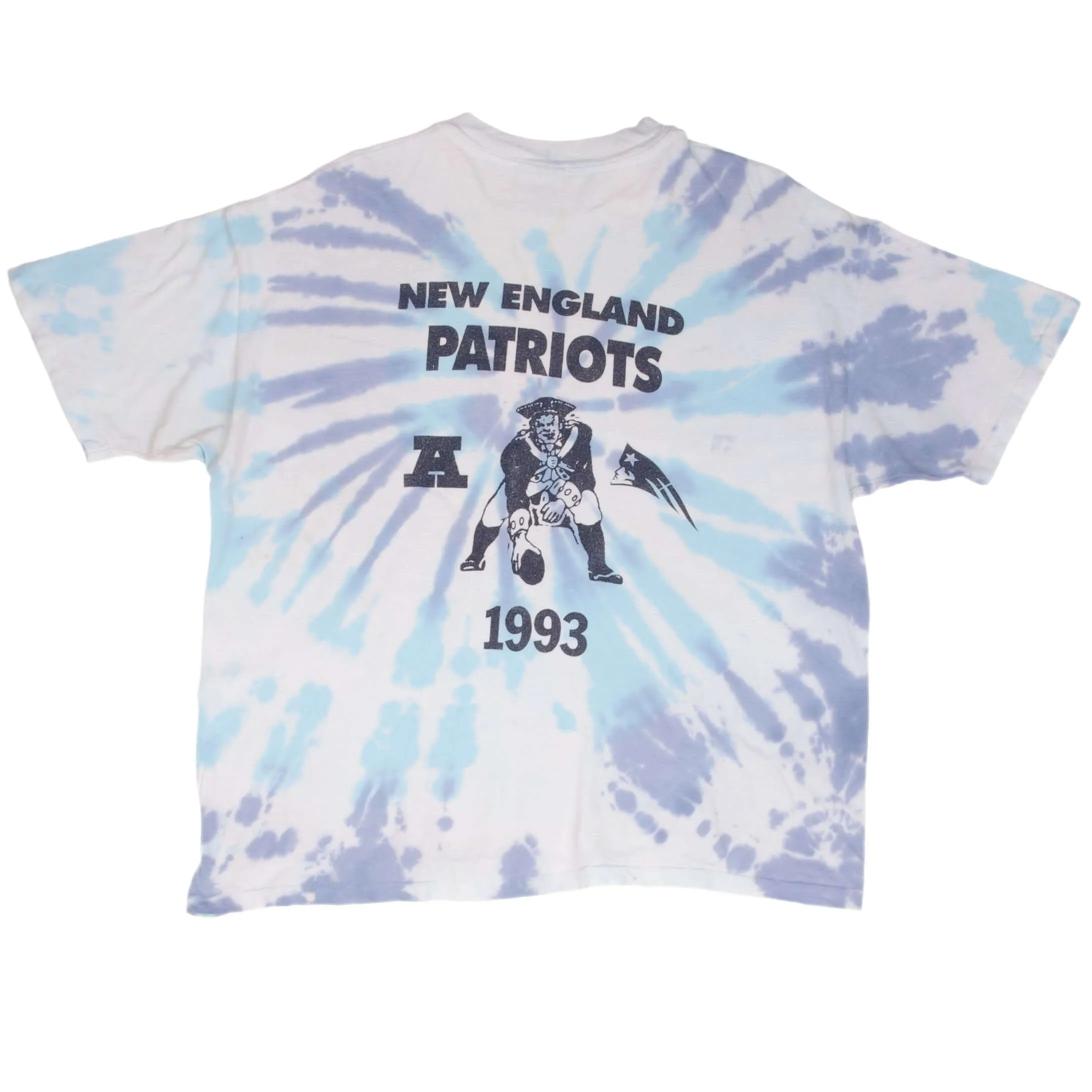 VINTAGE NFL TIE DYE NEW ENGLAND PATRIOTS TEE SHIRT 1993 SIZE XL MADE IN USA