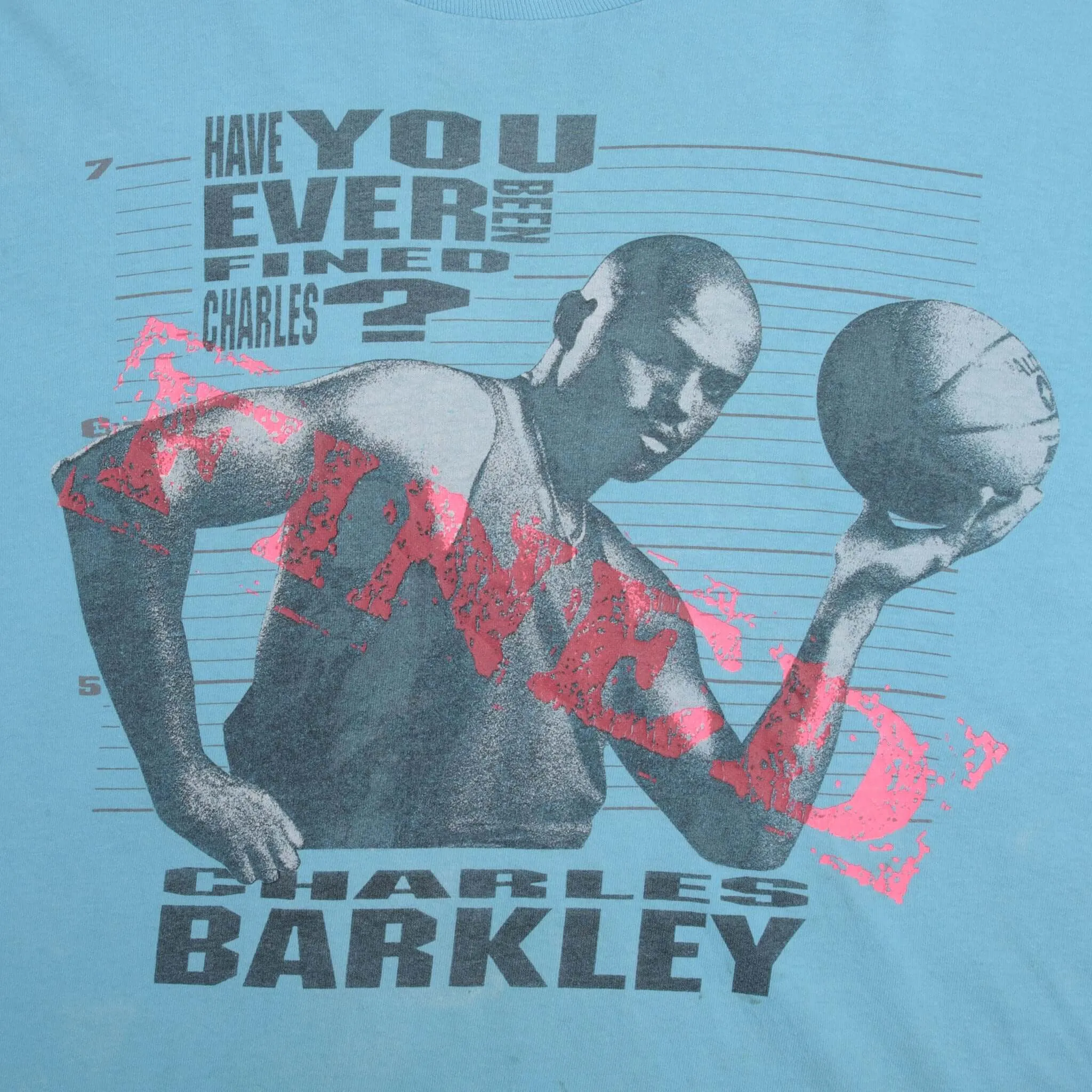 VINTAGE NIKE CHARLES BARKLEY TEE SHIRT LATE 1980S SIZE LARGE MADE IN USA