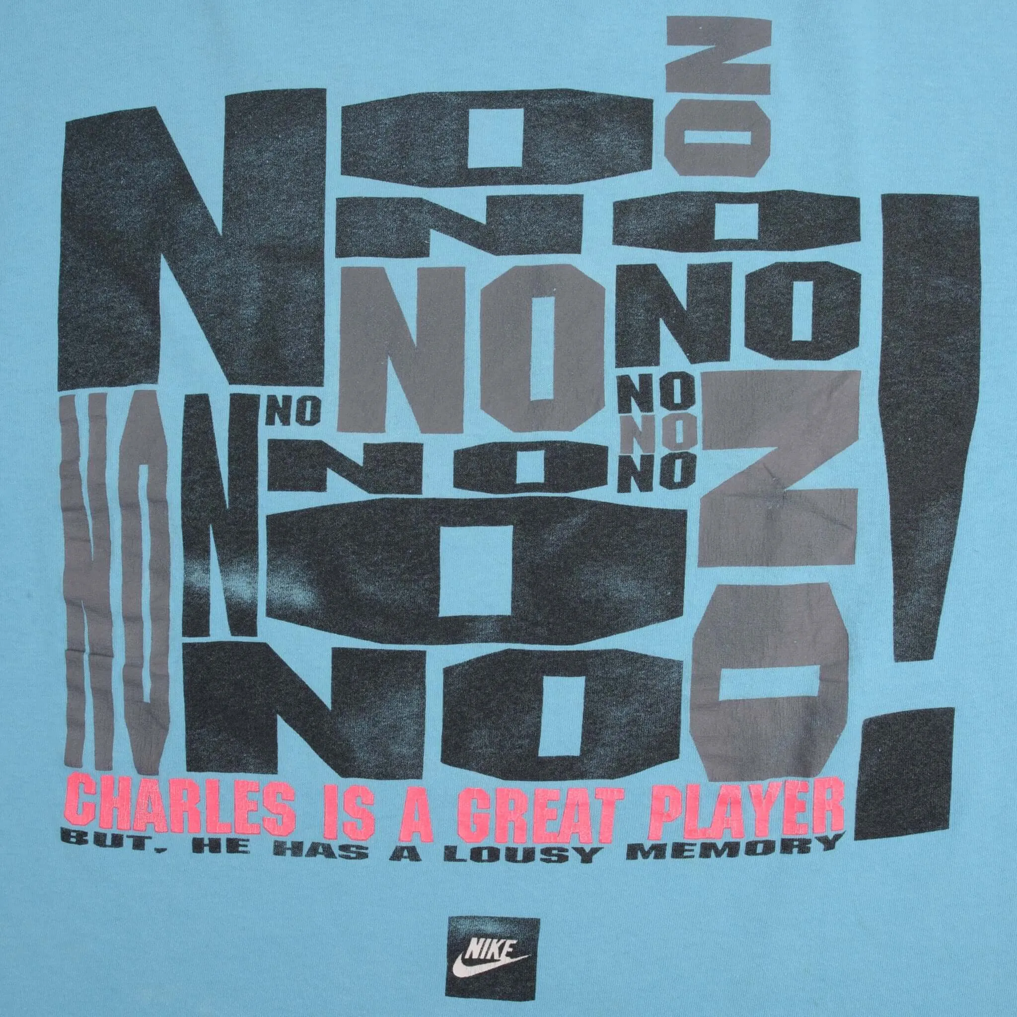 VINTAGE NIKE CHARLES BARKLEY TEE SHIRT LATE 1980S SIZE LARGE MADE IN USA