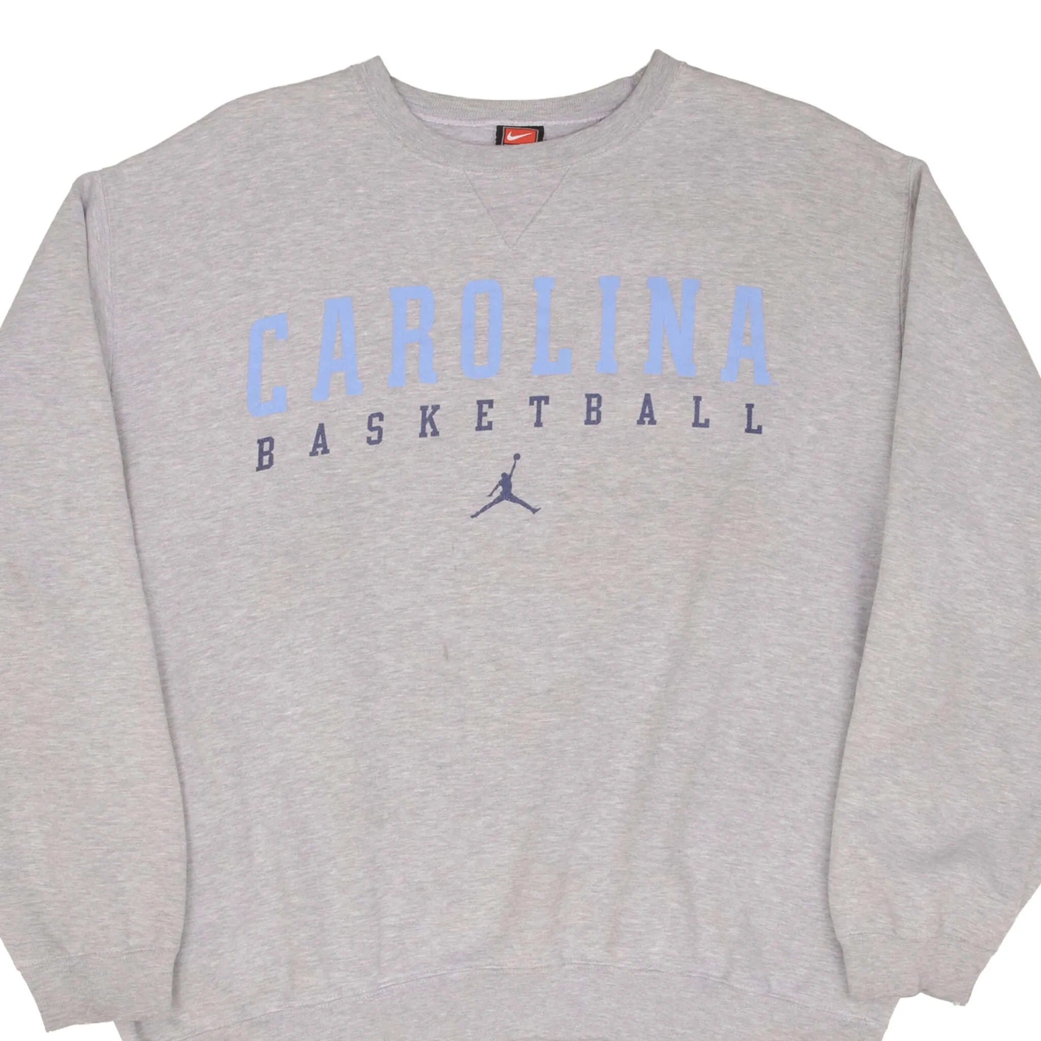 VINTAGE NIKE NCAA CAROLINA BASKETBALL GREY SWEATSHIRT 1990S SIZE XL