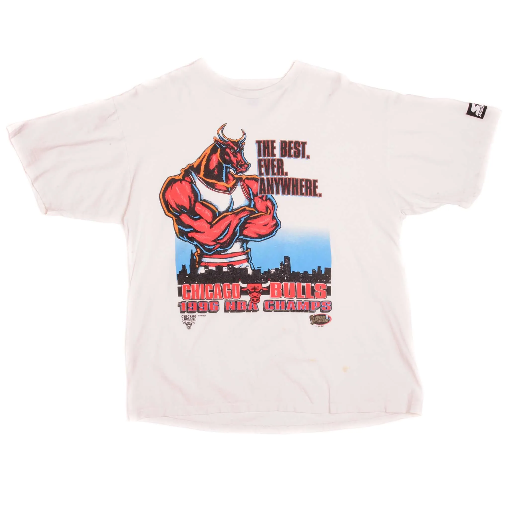 VINTAGE STARTER NBA CHICAGO BULLS TEE SHIRT 1996 SIZE LARGE