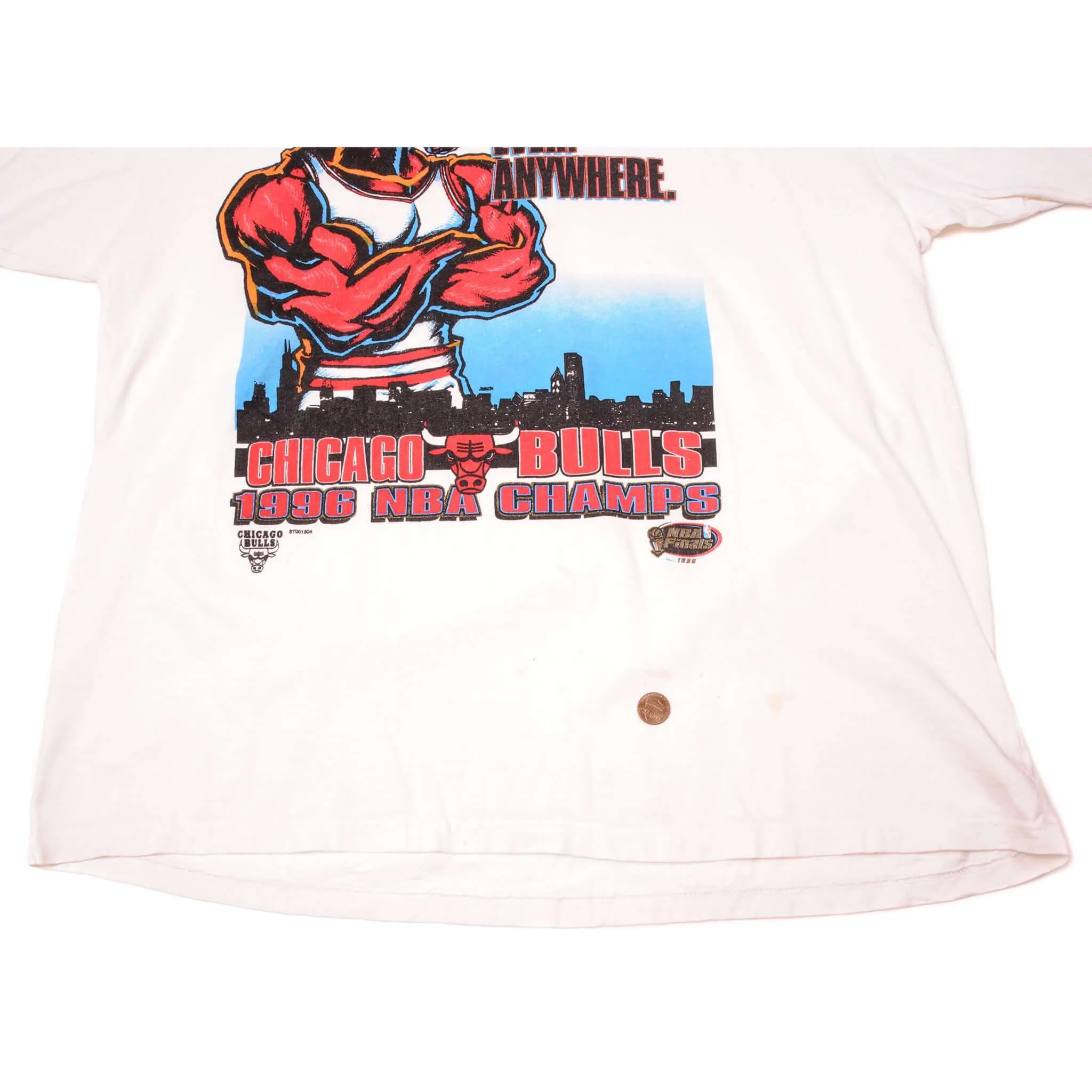 VINTAGE STARTER NBA CHICAGO BULLS TEE SHIRT 1996 SIZE LARGE