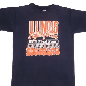 VINTAGE UNIVERSITY FIGHTING ILLINI 1989 CHAMPION TEE SHIRT LARGE MADE USA