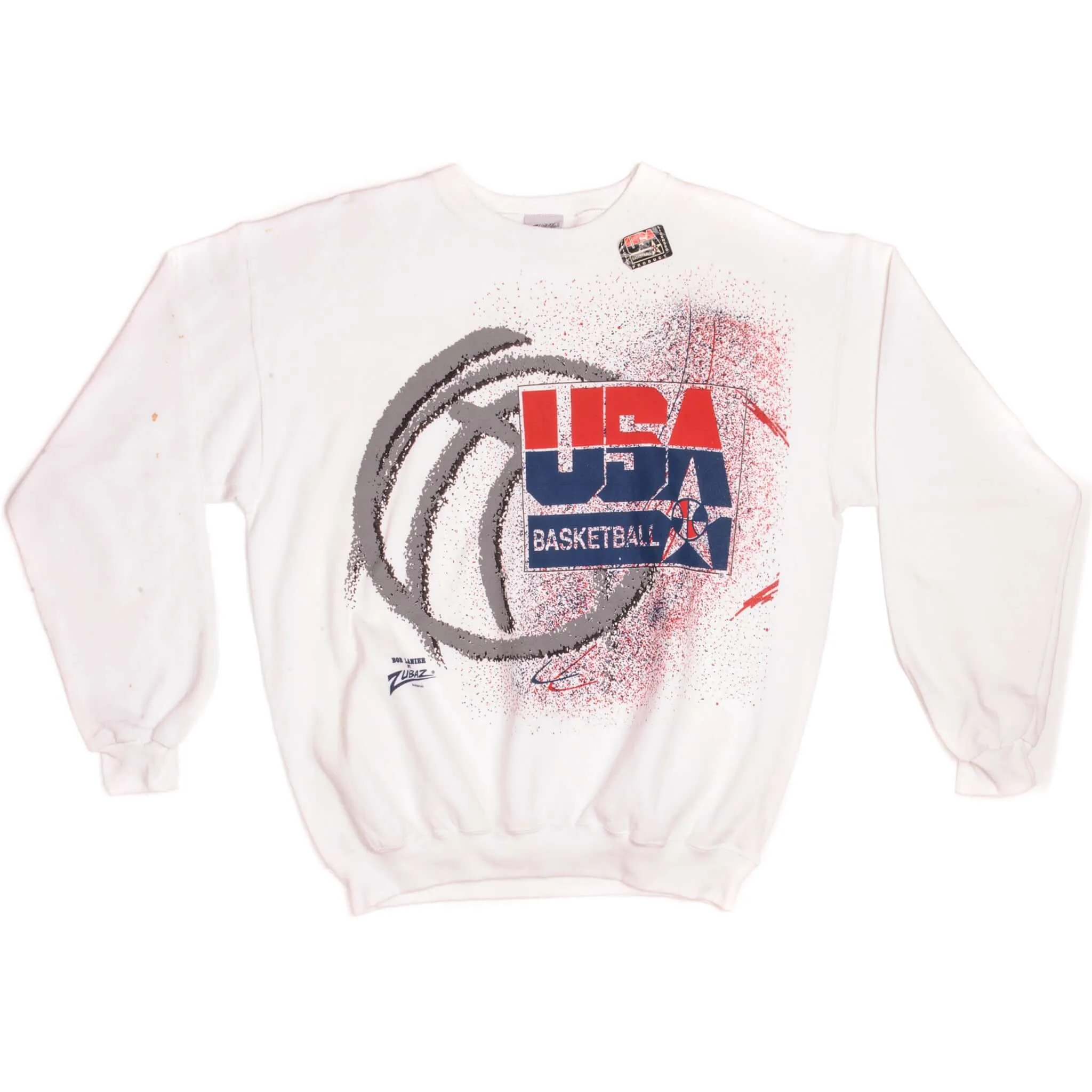 VINTAGE USA BASKETBALL SWEATSHIRT USA TEAM SIZE L MADE IN USA