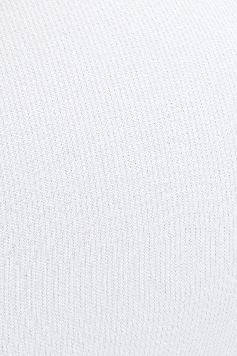 White Bodycon Dress Sleeveless Mini Rib Jersey