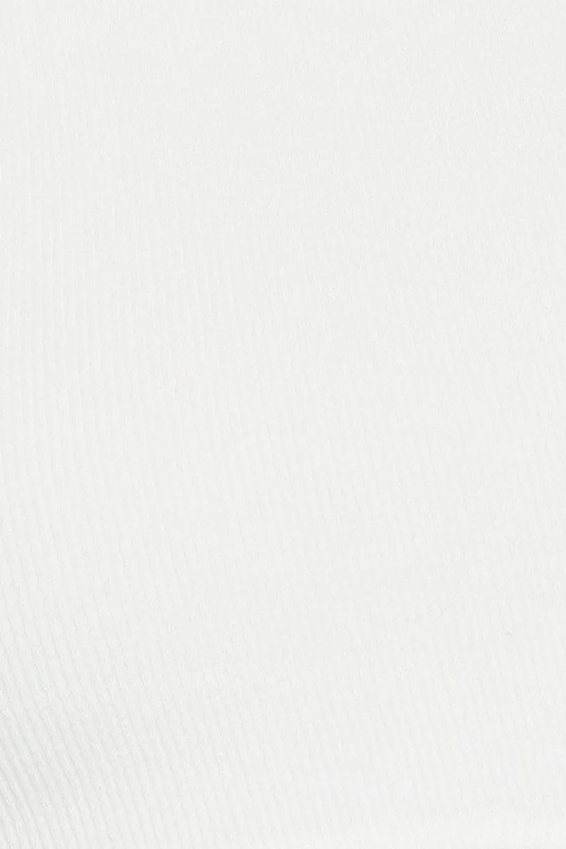 White Crop Top Short Sleeve Halter