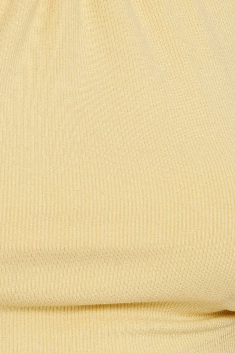 Yellow Halter Top Ribbed